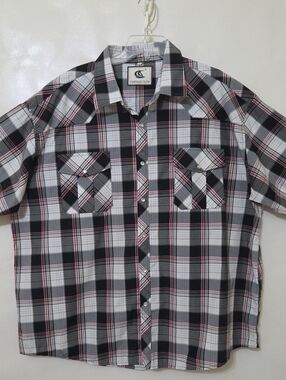 Coevals Club Men's Pearl Snap Plaid Western Button-Up Shirt - Size 3XL